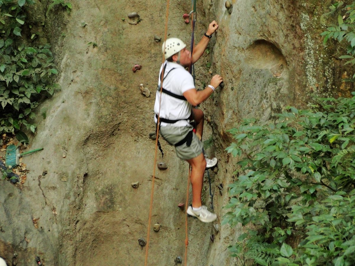 Ben rock climbing