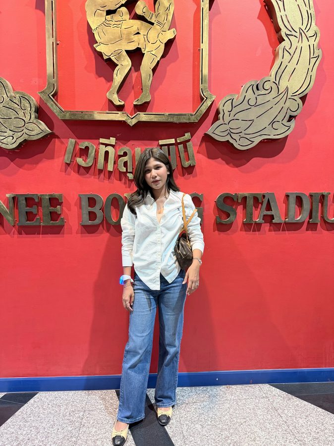 Ploy at a Muay Thai stadium